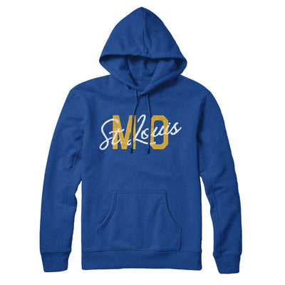 St. Louis Mo Overprinted Hoodie-True Royal-Allegiant Goods Co. Vintage Sports Apparel