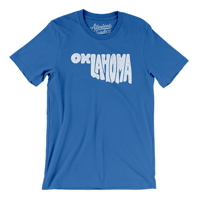 Oklahoma State Shape Text Men/Unisex T-Shirt-True Royal-Allegiant Goods Co. Vintage Sports Apparel