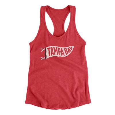 Tampa Bay Pennant Women's Racerback Tank-Vintage Red-Allegiant Goods Co. Vintage Sports Apparel