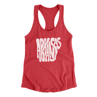 Arkansas State Shape Text Women's Racerback Tank-Vintage Red-Allegiant Goods Co. Vintage Sports Apparel