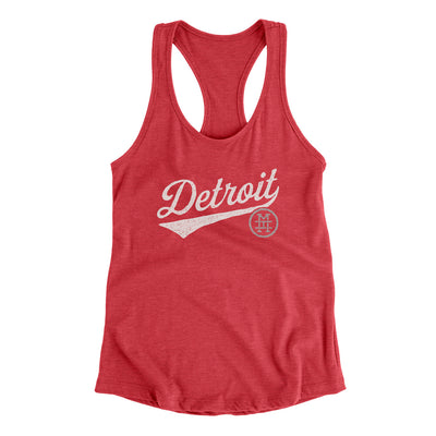 Detroit Vintage Script Women's Racerback Tank-Vintage Red-Allegiant Goods Co. Vintage Sports Apparel