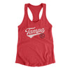 Tampa Vintage Script Women's Racerback Tank-Vintage Red-Allegiant Goods Co. Vintage Sports Apparel