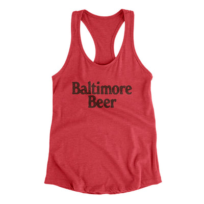 Baltimore Beer Women's Racerback Tank-Vintage Red-Allegiant Goods Co. Vintage Sports Apparel