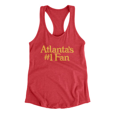 Atlanta's Number 1 Fan Women's Racerback Tank-Vintage Red-Allegiant Goods Co. Vintage Sports Apparel