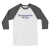 Sacramento's Number 1 Fan Men/Unisex Raglan 3/4 Sleeve T-Shirt-White with Asphalt-Allegiant Goods Co. Vintage Sports Apparel