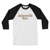 Jacksonville Beer Men/Unisex Raglan 3/4 Sleeve T-Shirt-White with Black-Allegiant Goods Co. Vintage Sports Apparel