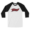 Portland Pennant Men/Unisex Raglan 3/4 Sleeve T-Shirt-White with Black-Allegiant Goods Co. Vintage Sports Apparel