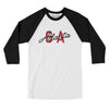 Atlanta Ga Overprinted Men/Unisex Raglan 3/4 Sleeve T-Shirt-White with Black-Allegiant Goods Co. Vintage Sports Apparel