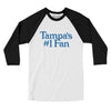 Tampa's Number 1 Fan Men/Unisex Raglan 3/4 Sleeve T-Shirt-White with Black-Allegiant Goods Co. Vintage Sports Apparel