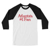 Atlanta's Number 1 Fan Men/Unisex Raglan 3/4 Sleeve T-Shirt-White with Black-Allegiant Goods Co. Vintage Sports Apparel