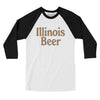 Illinois Beer Men/Unisex Raglan 3/4 Sleeve T-Shirt-White with Black-Allegiant Goods Co. Vintage Sports Apparel