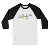 Jacksonville Fl Overprinted Men/Unisex Raglan 3/4 Sleeve T-Shirt-White with Black-Allegiant Goods Co. Vintage Sports Apparel