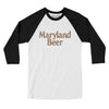 Maryland Beer Men/Unisex Raglan 3/4 Sleeve T-Shirt-White with Black-Allegiant Goods Co. Vintage Sports Apparel