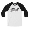 Brooklyn Pennant Men/Unisex Raglan 3/4 Sleeve T-Shirt-White with Black-Allegiant Goods Co. Vintage Sports Apparel