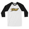 Columbus Pennant Men/Unisex Raglan 3/4 Sleeve T-Shirt-White with Black-Allegiant Goods Co. Vintage Sports Apparel