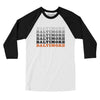 Baltimore Repeat Men/Unisex Raglan 3/4 Sleeve T-Shirt-White with Black-Allegiant Goods Co. Vintage Sports Apparel