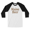 Maine Beer Men/Unisex Raglan 3/4 Sleeve T-Shirt-White with Black-Allegiant Goods Co. Vintage Sports Apparel