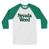 Nevada Weed Men/Unisex Raglan 3/4 Sleeve T-Shirt-White with Kelly-Allegiant Goods Co. Vintage Sports Apparel