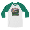 Everglades National Park Badge Men/Unisex Raglan 3/4 Sleeve T-Shirt-White with Kelly-Allegiant Goods Co. Vintage Sports Apparel
