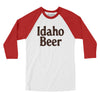 Idaho Beer Men/Unisex Raglan 3/4 Sleeve T-Shirt-White with Red-Allegiant Goods Co. Vintage Sports Apparel