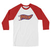 Phoenix Pennant Men/Unisex Raglan 3/4 Sleeve T-Shirt-White with Red-Allegiant Goods Co. Vintage Sports Apparel