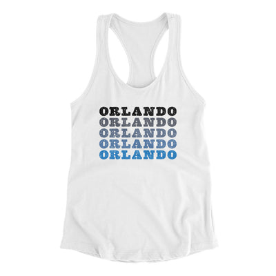 Orlando Repeat Women's Racerback Tank-White-Allegiant Goods Co. Vintage Sports Apparel