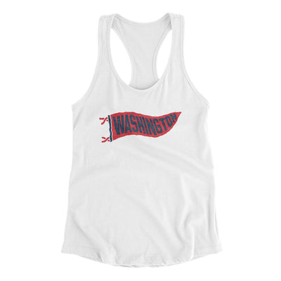 Washington Pennant Women's Racerback Tank-White-Allegiant Goods Co. Vintage Sports Apparel