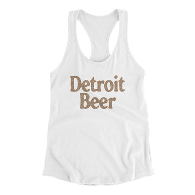 Detroit Beer Women's Racerback Tank-White-Allegiant Goods Co. Vintage Sports Apparel