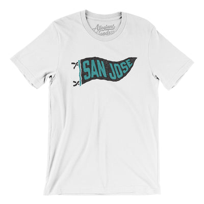 San Jose Pennant Men/Unisex T-Shirt-White-Allegiant Goods Co. Vintage Sports Apparel