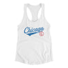 Chicago Vintage Script Women's Racerback Tank-White-Allegiant Goods Co. Vintage Sports Apparel