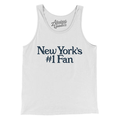 New York's Number 1 Fan Men/Unisex Tank Top-White-Allegiant Goods Co. Vintage Sports Apparel