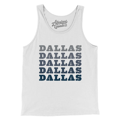 Dallas Repeat Men/Unisex Tank Top-White-Allegiant Goods Co. Vintage Sports Apparel