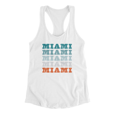 Miami Repeat Women's Racerback Tank-White-Allegiant Goods Co. Vintage Sports Apparel