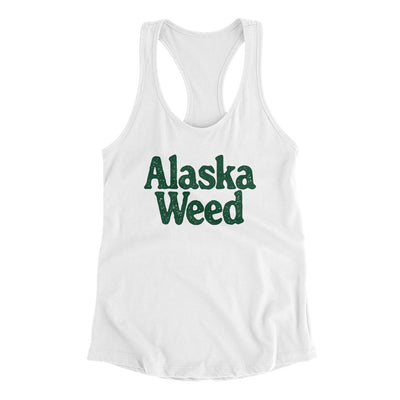 Alaska Weed Women's Racerback Tank-White-Allegiant Goods Co. Vintage Sports Apparel