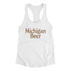 Michigan Beer Women's Racerback Tank-White-Allegiant Goods Co. Vintage Sports Apparel