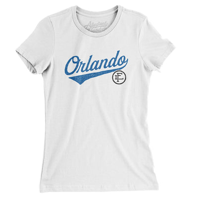 Orlando Vintage Script Women's T-Shirt-White-Allegiant Goods Co. Vintage Sports Apparel