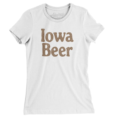 Iowa Beer Women's T-Shirt-White-Allegiant Goods Co. Vintage Sports Apparel