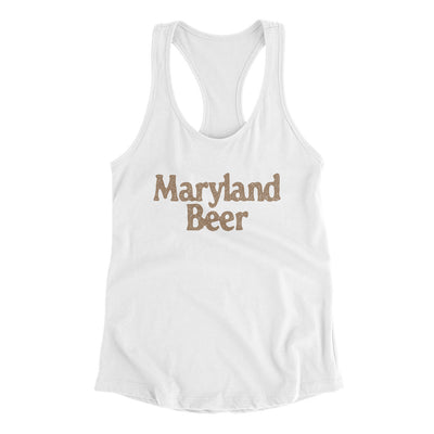 Maryland Beer Women's Racerback Tank-White-Allegiant Goods Co. Vintage Sports Apparel