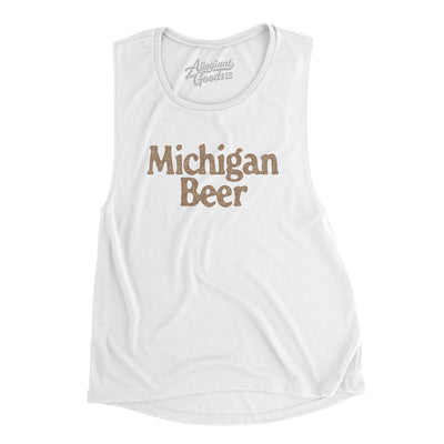 Michigan Beer Women's Flowey Scoopneck Muscle Tank-White-Allegiant Goods Co. Vintage Sports Apparel