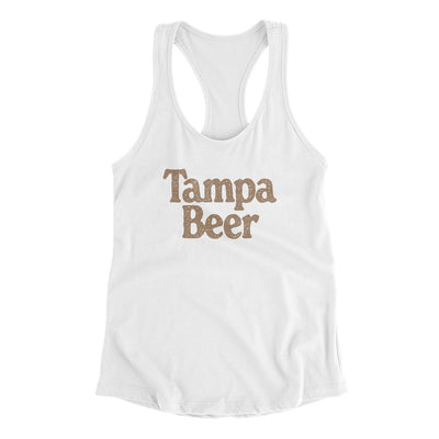 Tampa Beer Women's Racerback Tank-White-Allegiant Goods Co. Vintage Sports Apparel