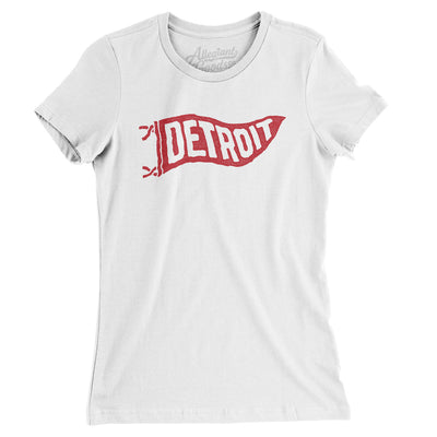 Detroit Pennant Women's T-Shirt-White-Allegiant Goods Co. Vintage Sports Apparel