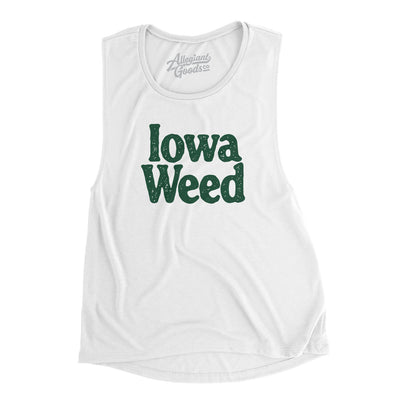 Iowa Weed Women's Flowey Scoopneck Muscle Tank-White-Allegiant Goods Co. Vintage Sports Apparel