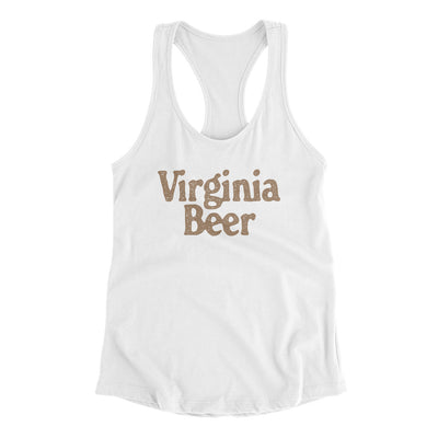 Virginia Beer Women's Racerback Tank-White-Allegiant Goods Co. Vintage Sports Apparel