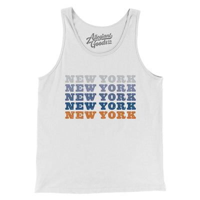 New York Repeat Men/Unisex Tank Top-White-Allegiant Goods Co. Vintage Sports Apparel