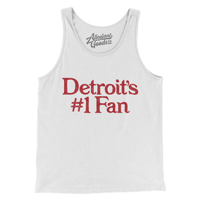 Detroit's Number 1 Fan Men/Unisex Tank Top-White-Allegiant Goods Co. Vintage Sports Apparel