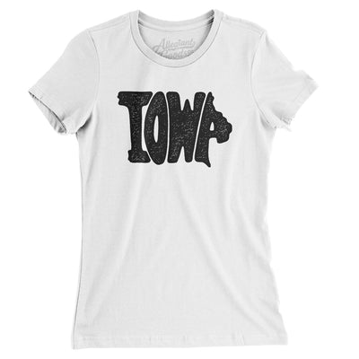 Iowa State Shape Text Women's T-Shirt-White-Allegiant Goods Co. Vintage Sports Apparel