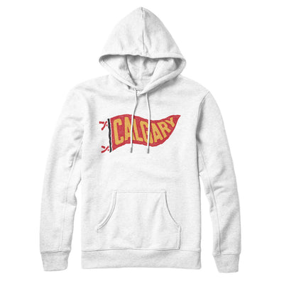 Calgary Pennant Hoodie-White-Allegiant Goods Co. Vintage Sports Apparel