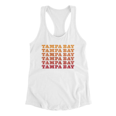 Tampa Bay Repeat Women's Racerback Tank-White-Allegiant Goods Co. Vintage Sports Apparel