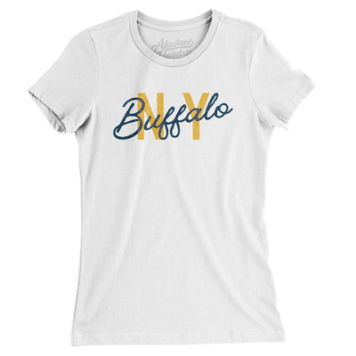 Buffalo Ny Overprinted Women's T-Shirt-White-Allegiant Goods Co. Vintage Sports Apparel