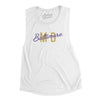 Baltimore Md Overprinted Women's Flowey Scoopneck Muscle Tank-White-Allegiant Goods Co. Vintage Sports Apparel